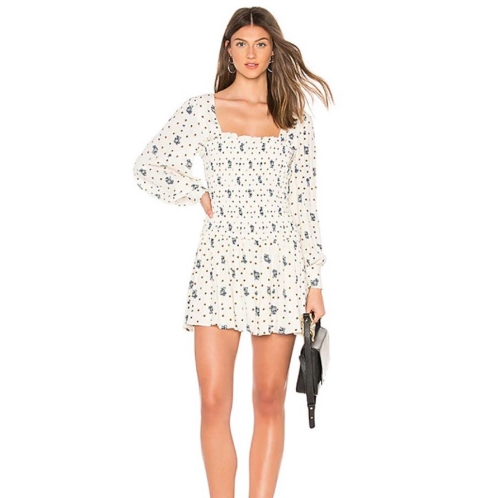 Free People Smocked Floral Mini Dress